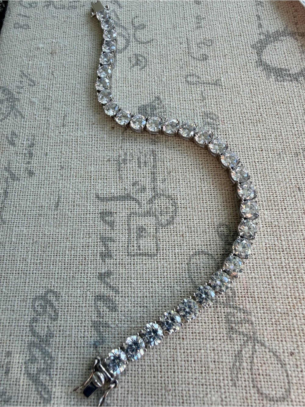 Vintage PAJ 925 Sterling Silver Cubic Zirconia Tennis Bracelet 7” Classic